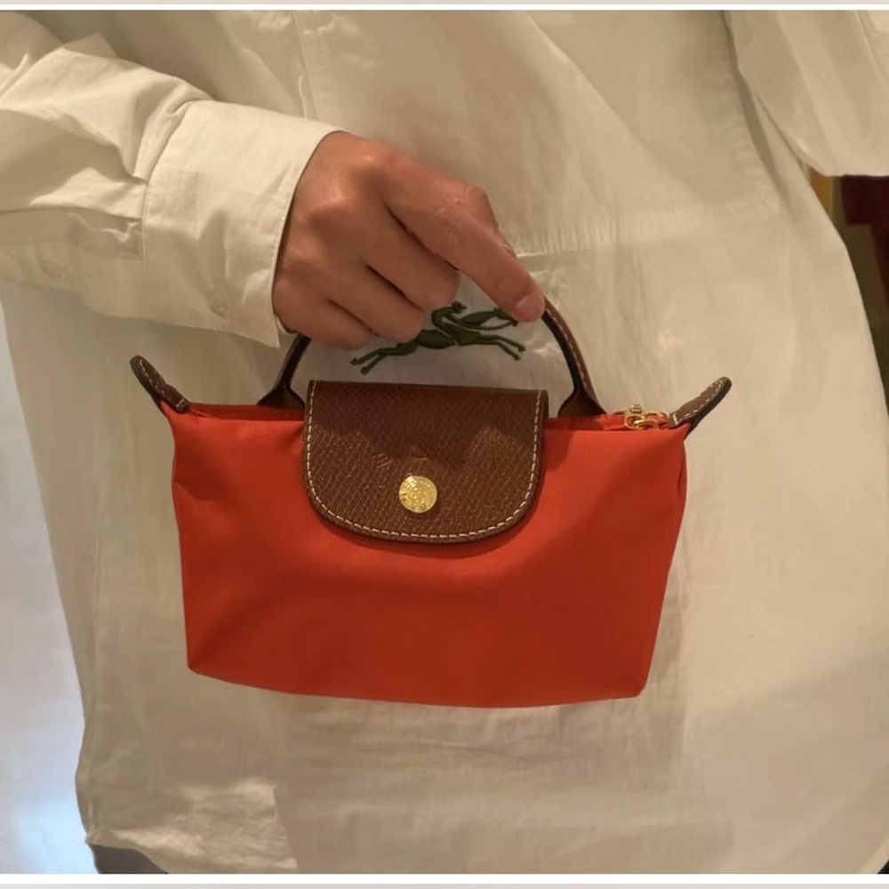 Longchamp Le pliage original pouch with handle red color - Picture 2 of 9